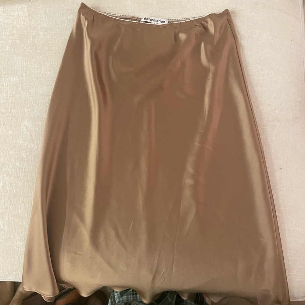 Reformation Silk midi skirt
